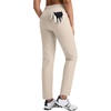 image:imagebaleaf Womens Golf Pants 27 Casual Work Travel Rivet High Waist PocketsKhaki