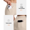 image:imagebaleaf Womens Golf Pants 27 Casual Work Travel Rivet High Waist PocketsKhaki