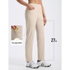 image:imagebaleaf Womens Golf Pants 27 Casual Work Travel Rivet High Waist PocketsKhaki