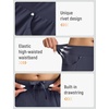image:imagebaleaf Womens Golf Pants 27 Casual Work Travel Rivet High Waist PocketsNavy Blue