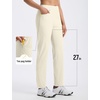image:imagebaleaf Womens Golf Pants 27 Casual Work Travel Rivet High Waist PocketsPink