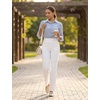 image:imagebaleaf Womens Golf Pants 27 Casual Work Travel Rivet High Waist PocketsWhite