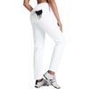 image:imagebaleaf Womens Golf Pants 27 Casual Work Travel Rivet High Waist PocketsWhite