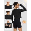 image:imagebaleaf Womens Long Sleeve Workout Tops Sun Shirts Quick Dry Breathable  UPF 50 Lightweight Moisturewicking UV SPF Thumbhole Crop Loose Fit for Athletic Running Gym Tennis YogaBlack