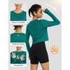 image:imagebaleaf Womens Long Sleeve Workout Tops Sun Shirts Quick Dry Breathable  UPF 50 Lightweight Moisturewicking UV SPF Thumbhole Crop Loose Fit for Athletic Running Gym Tennis YogaGreen