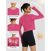 image:imagebaleaf Womens Long Sleeve Workout Tops Sun Shirts Quick Dry Breathable  UPF 50 Lightweight Moisturewicking UV SPF Thumbhole Crop Loose Fit for Athletic Running Gym Tennis YogaPink