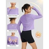 image:imagebaleaf Womens Long Sleeve Workout Tops Sun Shirts Quick Dry Breathable  UPF 50 Lightweight Moisturewicking UV SPF Thumbhole Crop Loose Fit for Athletic Running Gym Tennis YogaPurple
