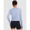 image:imagebaleaf Womens Long Sleeve Workout Tops Sun Shirts Quick Dry Breathable  UPF 50 Lightweight Moisturewicking UV SPF Thumbhole Crop Loose Fit for Athletic Running Gym Tennis YogaLight Blue