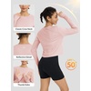 image:imagebaleaf Womens Long Sleeve Workout Tops Sun Shirts Quick Dry Breathable  UPF 50 Lightweight Moisturewicking UV SPF Thumbhole Crop Loose Fit for Athletic Running Gym Tennis YogaLight Pink