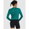 image:imagebaleaf Womens Long Sleeve Workout Tops Sun Shirts Quick Dry Breathable  UPF 50 Lightweight Moisturewicking UV SPF Thumbhole Crop Loose Fit for Athletic Running Gym Tennis YogaGreen