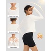 image:imagebaleaf Womens Long Sleeve Workout Tops Sun Shirts Quick Dry Breathable  UPF 50 Lightweight Moisturewicking UV SPF Thumbhole Crop Loose Fit for Athletic Running Gym Tennis YogaStar White