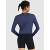 image:imagebaleaf Womens Long Sleeve Workout Tops Sun Shirts Quick Dry Breathable  UPF 50 Lightweight Moisturewicking UV SPF Thumbhole Crop Loose Fit for Athletic Running Gym Tennis YogaNavy Blue
