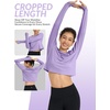 image:imagebaleaf Womens Long Sleeve Workout Tops Sun Shirts Quick Dry Breathable  UPF 50 Lightweight Moisturewicking UV SPF Thumbhole Crop Loose Fit for Athletic Running Gym Tennis YogaPurple
