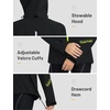 image:imagebaleaf Womens Rain Jackets Waterproof Packable Reflective Windbreaker Running Cycling Lightweight Jacket Hiking Gear HoodedBlack