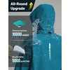 image:imagebaleaf Womens Rain Jackets Waterproof Packable Reflective Windbreaker Running Cycling Lightweight Jacket Hiking Gear HoodedBlue