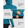 image:imagebaleaf Womens Rain Jackets Waterproof Packable Reflective Windbreaker Running Cycling Lightweight Jacket Hiking Gear HoodedBlue