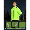 image:imagebaleaf Womens Rain Jackets Waterproof Packable Reflective Windbreaker Running Cycling Lightweight Jacket Hiking Gear HoodedFluorescent Green