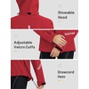 image:imagebaleaf Womens Rain Jackets Waterproof Packable Reflective Windbreaker Running Cycling Lightweight Jacket Hiking Gear HoodedRed