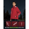 image:imagebaleaf Womens Rain Jackets Waterproof Packable Reflective Windbreaker Running Cycling Lightweight Jacket Hiking Gear HoodedRed