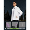 image:imagebaleaf Womens Rain Jackets Waterproof Packable Reflective Windbreaker Running Cycling Lightweight Jacket Hiking Gear HoodedWhite
