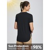image:imagebaleaf Womens Short Sleeve T Shirts Crew Neck Workout Tops Running Shirts Sun Protection Quick Dry UVBlack