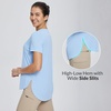 image:imagebaleaf Womens Short Sleeve T Shirts Crew Neck Workout Tops Running Shirts Sun Protection Quick Dry UVBlue