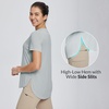 image:imagebaleaf Womens Short Sleeve T Shirts Crew Neck Workout Tops Running Shirts Sun Protection Quick Dry UVGray