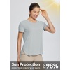 image:imagebaleaf Womens Short Sleeve T Shirts Crew Neck Workout Tops Running Shirts Sun Protection Quick Dry UVGray