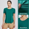 image:imagebaleaf Womens Short Sleeve T Shirts Crew Neck Workout Tops Running Shirts Sun Protection Quick Dry UVGreen