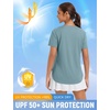 image:imagebaleaf Womens Short Sleeve T Shirts Crew Neck Workout Tops Running Shirts Sun Protection Quick Dry UVHeather Light Blue