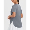 image:imagebaleaf Womens Short Sleeve T Shirts Crew Neck Workout Tops Running Shirts Sun Protection Quick Dry UVHeather Light Gray