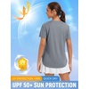 image:imagebaleaf Womens Short Sleeve T Shirts Crew Neck Workout Tops Running Shirts Sun Protection Quick Dry UVHeather Light Gray