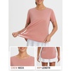 image:imagebaleaf Womens Short Sleeve T Shirts Crew Neck Workout Tops Running Shirts Sun Protection Quick Dry UVHeather Orange