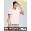 image:imagebaleaf Womens Short Sleeve T Shirts Crew Neck Workout Tops Running Shirts Sun Protection Quick Dry UVPink