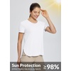 image:imagebaleaf Womens Short Sleeve T Shirts Crew Neck Workout Tops Running Shirts Sun Protection Quick Dry UVWhite