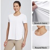image:imagebaleaf Womens Short Sleeve T Shirts Crew Neck Workout Tops Running Shirts Sun Protection Quick Dry UVWhite