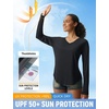 image:imagebaleaf Womens Sun Shirts UPF 50 UV Protection Long Sleeve V Neck Lightweight Breathable Quick Dry Tops Hiking RunningBlack