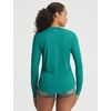 image:imagebaleaf Womens Sun Shirts UPF 50 UV Protection Long Sleeve V Neck Lightweight Breathable Quick Dry Tops Hiking RunningGreen