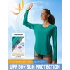 image:imagebaleaf Womens Sun Shirts UPF 50 UV Protection Long Sleeve V Neck Lightweight Breathable Quick Dry Tops Hiking RunningGreen