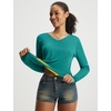 image:imagebaleaf Womens Sun Shirts UPF 50 UV Protection Long Sleeve V Neck Lightweight Breathable Quick Dry Tops Hiking RunningGreen