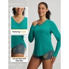 image:imagebaleaf Womens Sun Shirts UPF 50 UV Protection Long Sleeve V Neck Lightweight Breathable Quick Dry Tops Hiking RunningGreen