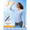 image:imagebaleaf Womens Sun Shirts UPF 50 UV Protection Long Sleeve V Neck Lightweight Breathable Quick Dry Tops Hiking RunningLight Blue