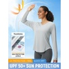 image:imagebaleaf Womens Sun Shirts UPF 50 UV Protection Long Sleeve V Neck Lightweight Breathable Quick Dry Tops Hiking RunningLight Gray