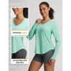 image:imagebaleaf Womens Sun Shirts UPF 50 UV Protection Long Sleeve V Neck Lightweight Breathable Quick Dry Tops Hiking RunningLight Green