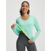 image:imagebaleaf Womens Sun Shirts UPF 50 UV Protection Long Sleeve V Neck Lightweight Breathable Quick Dry Tops Hiking RunningLight Green