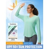 image:imagebaleaf Womens Sun Shirts UPF 50 UV Protection Long Sleeve V Neck Lightweight Breathable Quick Dry Tops Hiking RunningLight Green