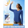image:imagebaleaf Womens Sun Shirts UPF 50 UV Protection Long Sleeve V Neck Lightweight Breathable Quick Dry Tops Hiking RunningRoyal Blue
