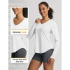 image:imagebaleaf Womens Sun Shirts UPF 50 UV Protection Long Sleeve V Neck Lightweight Breathable Quick Dry Tops Hiking RunningWhite