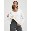 image:imagebaleaf Womens Sun Shirts UPF 50 UV Protection Long Sleeve V Neck Lightweight Breathable Quick Dry Tops Hiking RunningWhite