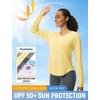image:imagebaleaf Womens Sun Shirts UPF 50 UV Protection Long Sleeve V Neck Lightweight Breathable Quick Dry Tops Hiking RunningYellow